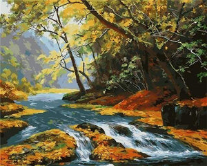 paint by numbers | Clear River in the Forest | advanced landscapes | FiguredArt