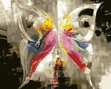 Load image into Gallery viewer, paint by numbers | Colorful Abstract Butterfly | animals butterflies dance intermediate | FiguredArt