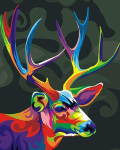 paint by numbers | Colorful Deer Pop Art | animals deer easy Pop Art | FiguredArt