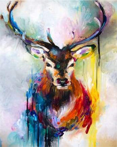 paint by numbers | Colorful Deer Watercolor Portrait | advanced animals deer | FiguredArt