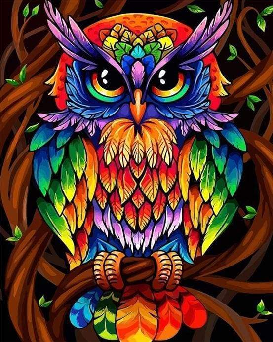 paint by numbers | Colorful Owl | animals easy owls Pop Art | FiguredArt