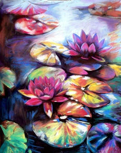 paint by numbers | Colorful Water lilies | advanced flowers | FiguredArt