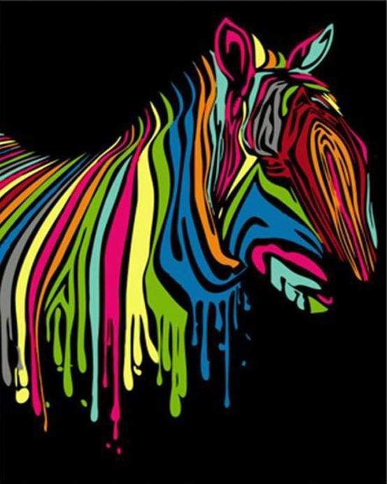 paint by numbers | Colorful Zebra Art | animals easy Pop Art zebras | FiguredArt