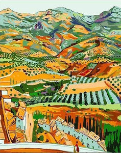 paint by numbers | Countryside Landscape from the Hills | intermediate landscapes new arrivals | FiguredArt