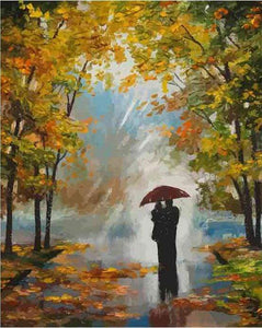 paint by numbers | Couple in the woods | advanced landscapes romance | FiguredArt