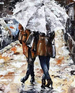 paint by numbers | Couple under an umbrella | advanced romance | FiguredArt