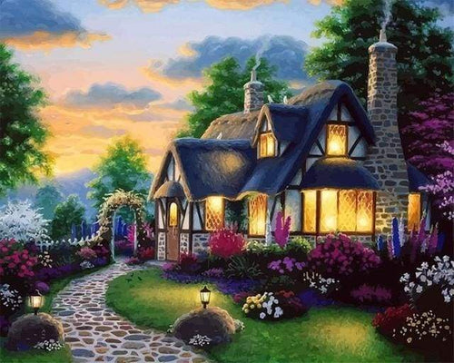 paint by numbers | Cozy House | advanced landscapes new arrivals | FiguredArt