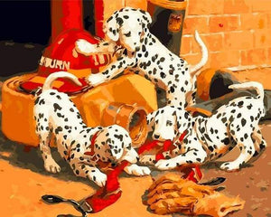 paint by numbers | Dalmatians playing | animals dogs easy | FiguredArt