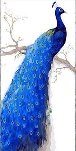 paint by numbers | Deep Blue Peacock | advanced animals peacocks | FiguredArt