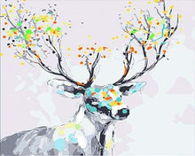 Load image into Gallery viewer, paint by numbers | Deer with colored wood | animals deer easy | FiguredArt