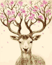 Load image into Gallery viewer, paint by numbers | Deer with Flower wood | animals deer easy flowers | FiguredArt