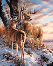 Load image into Gallery viewer, paint by numbers | Deers during Winter | advanced animals deer | FiguredArt