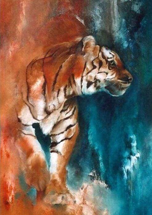 Diamond Painting | Diamond Painting - Abstract Tiger | animals Diamond Painting Animals tigers | FiguredArt