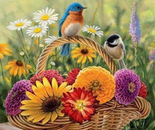 Load image into Gallery viewer, Diamond Painting | Diamond Painting - Basket of Flowers and Birds | animals birds Diamond Painting Animals | FiguredArt