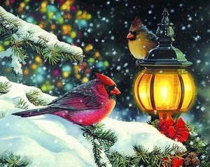 Diamond Painting | Diamond Painting - Birds and Lantern | animals birds Diamond Painting Animals | FiguredArt