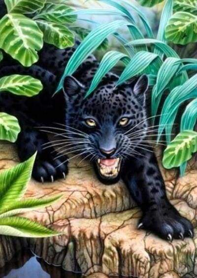 Diamond Painting | Diamond Painting - Black Panther | animals Diamond Painting Animals panthers | FiguredArt