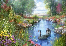 Load image into Gallery viewer, Diamond Painting | Diamond Painting - Black Swans | animals birds Diamond Painting Animals swans | FiguredArt
