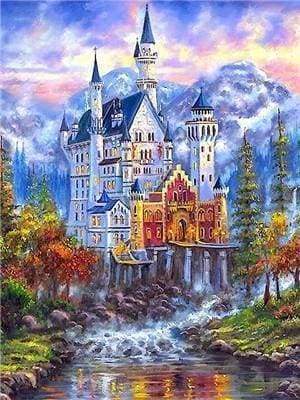 Diamond Painting | Diamond Painting - Castle in the Mountains | castles cities Diamond Painting Cities Diamond Painting Landscapes