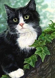 Diamond Painting | Diamond Painting - Cat on the branch | animals cats Diamond Painting Animals | FiguredArt