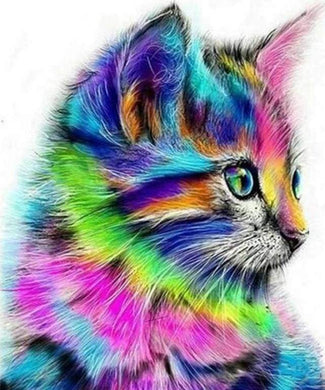 Diamond Painting | Diamond Painting - Colorful Kitten | animals cats Diamond Painting Animals | FiguredArt