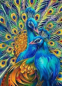 Diamond Painting | Diamond Painting - Couple of Peacocks | animals Diamond Painting Animals peacocks | FiguredArt