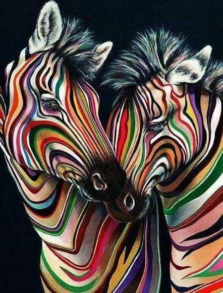 Diamond Painting | Diamond Painting - Couple of zebras | animals Diamond Painting Animals zebras | FiguredArt
