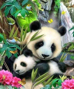 Diamond Painting | Diamond Painting - Family of Pandas | animals Diamond Painting Animals pandas | FiguredArt