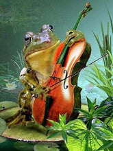 Load image into Gallery viewer, Diamond Painting | Diamond Painting - Frog and Violin | animals Diamond Painting Animals frogs | FiguredArt