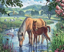 Load image into Gallery viewer, Diamond Painting | Diamond Painting - Horses and Creek | animals Diamond Painting Animals horses | FiguredArt