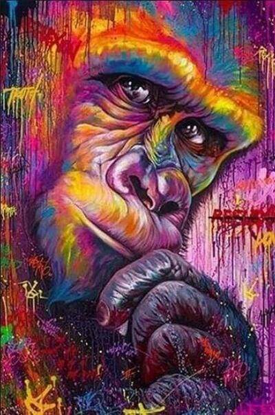 Diamond Painting | Diamond Painting - King Kong Colored | animals Diamond Painting Animals | FiguredArt