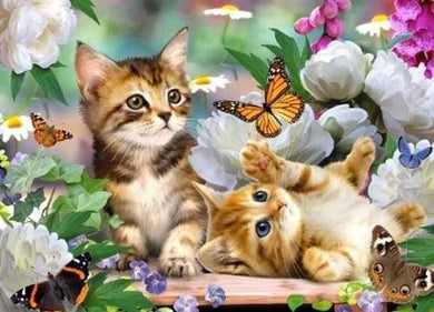 Diamond Painting | Diamond Painting - Kittens and Butterflies | animals butterflies cats Diamond Painting Animals | FiguredArt