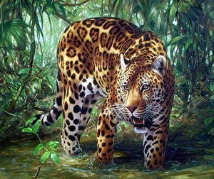 Diamond Painting | Diamond Painting - Leopard in the Jungle | animals Diamond Painting Animals leopards | FiguredArt