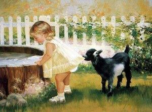 Diamond Painting | Diamond Painting - Little Girl and Dog | animals Diamond Painting Animals dogs | FiguredArt