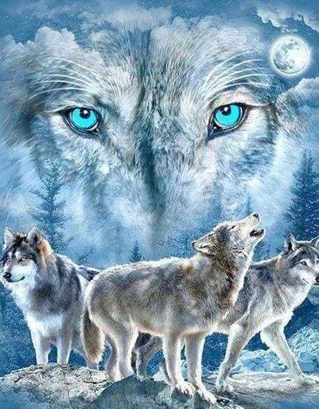 Diamond Painting | Diamond Painting - Pack of Wolves | animals Diamond Painting Animals rabbits wolves | FiguredArt