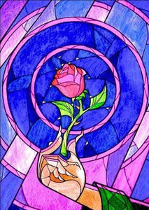 Diamond Painting | Diamond Painting - Pink Stained Glass | Diamond Painting Flowers flowers | FiguredArt