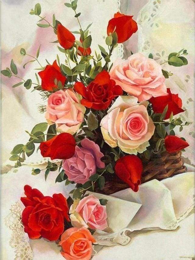 Diamond Painting | Diamond Painting - Pretty Roses | Diamond Painting Flowers flowers | FiguredArt