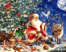Load image into Gallery viewer, Diamond Painting | Diamond Painting - Santa and Animals | animals christmas Diamond Painting Religion religion | FiguredArt