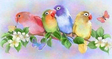 Load image into Gallery viewer, Diamond Painting | Diamond Painting - Small Parakeets | animals Diamond Painting Animals | FiguredArt