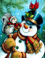 Load image into Gallery viewer, Diamond Painting | Diamond Painting - Snowmen and Little Friends | animals Diamond Painting Animals winter | FiguredArt