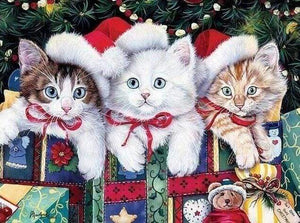 Diamond Painting | Diamond Painting - Three Kittens Christmas | animals cats christmas Diamond Painting Animals | FiguredArt