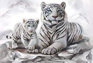 Diamond Painting | Diamond Painting - Tigers in the Snow | animals Diamond Painting Animals tigers winter | FiguredArt