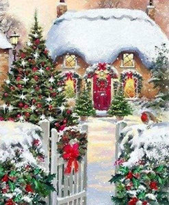 Diamond Painting | Diamond Painting - Winter House | Diamond Painting Landscapes landscapes winter | FiguredArt