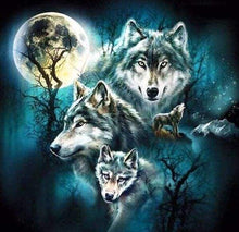 Load image into Gallery viewer, Diamond Painting | Diamond Painting - Wolf and Full Moon | animals Diamond Painting Animals rabbits wolves | FiguredArt
