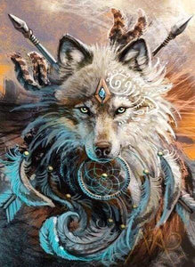 Diamond Painting | Diamond Painting - Wolf Warrior | animals Diamond Painting Animals rabbits wolves | FiguredArt