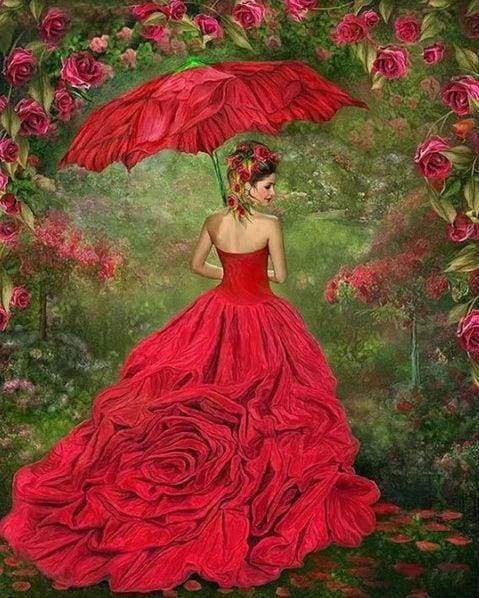 Diamond Painting - Woman in red dress Diamond Painting - Woman in red dress