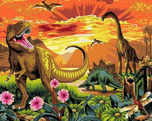 paint by numbers | Dinosaurs of Jurassic Park | animals intermediate | FiguredArt