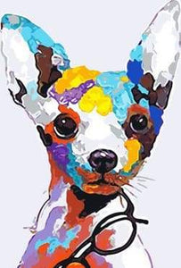 paint by numbers | Dog and Glasses | animals dogs easy new arrivals | FiguredArt