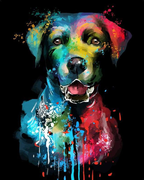 Paint by numbers - Dog Color Fashion Portrait – Figured'Art