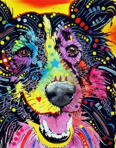 paint by numbers | Dog Fashion Color Smiling | advanced animals dogs Pop Art | FiguredArt