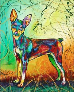 paint by numbers | Dog in Multicolors | advanced animals dogs Pop Art | FiguredArt
